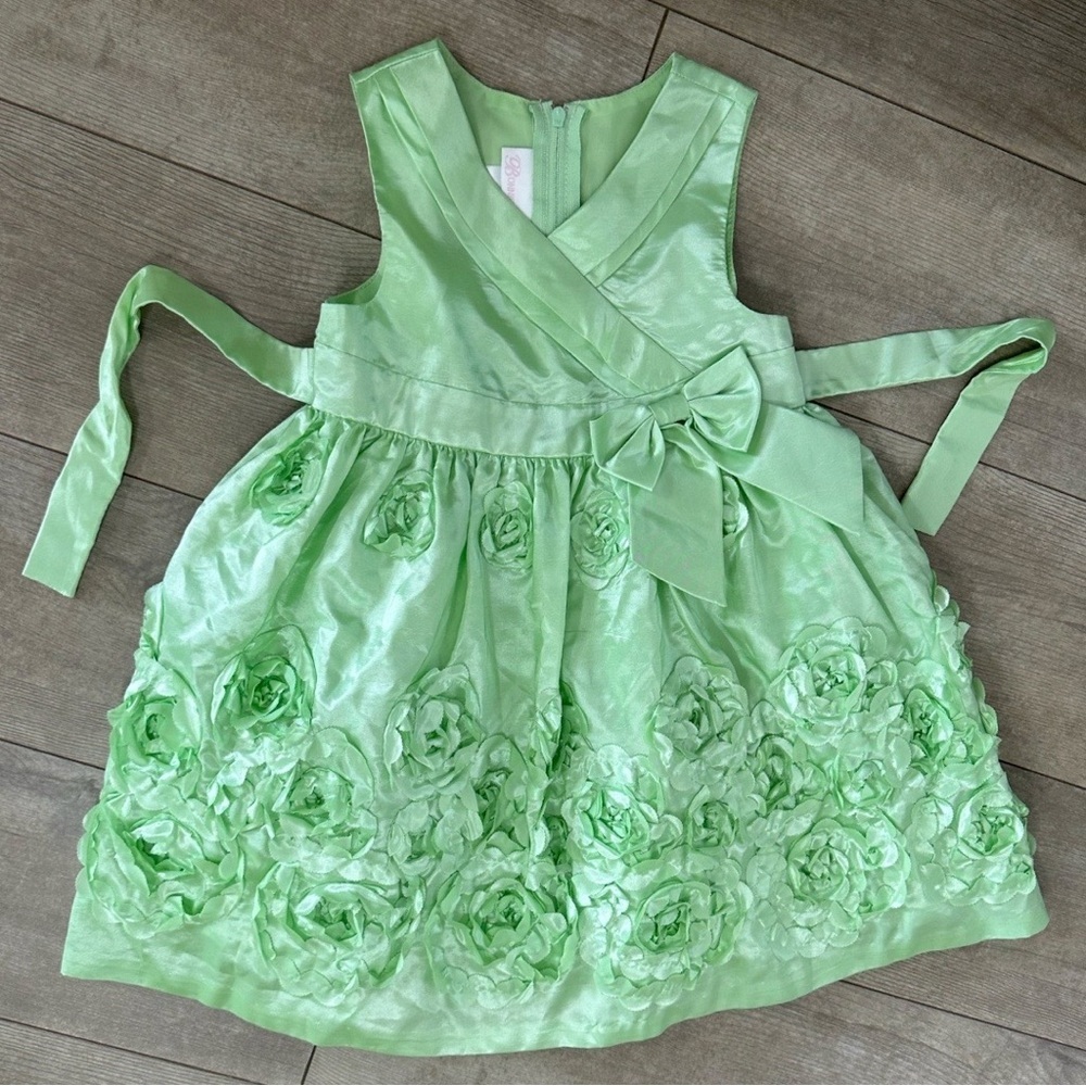 Vintage Bonnie Baby Girl Silky Floral Elegant Dress 24M Girl Enchanted